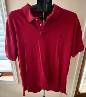 Polo by Ralph Lauren Red Short Sleeve Polo Shirt Size L